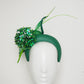 Green With Envy - Emerald Green 3d Headband with a Green Allium flower and crinoline swirl