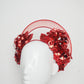 Red Glimmer - Red Hydrangea wired Halo headpiece