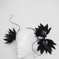 Midnight Magic - Black feather flower headband with wrap around quills