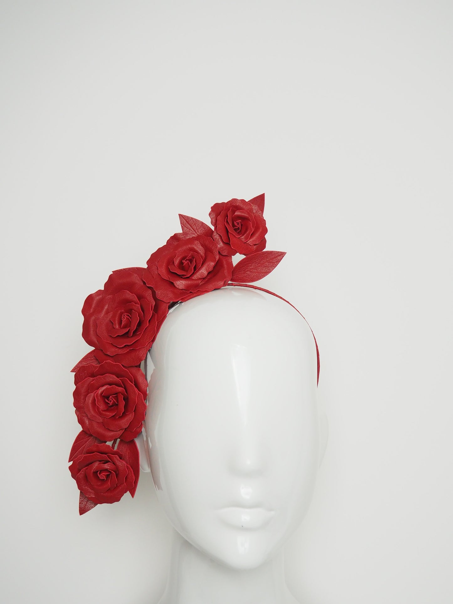 Rosie - Rose vine headband - deep Red