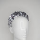 Flower Power - Silver 3D Straw headband with beaded sequin detail