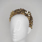 Flower Power - Gold 3D Straw headband with beaded sequin detail