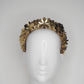 Flower Power - Gold 3D Straw headband with beaded sequin detail