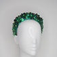 Flower Power - Green 3D Straw headband with beaded sequin detail