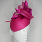 Hot Magenta - Hot pink parisissal straw with Crinoline swirl, oversize crystoform rose and magenta accents