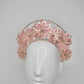 Garden Party  -  Rose gold and pink leather cutout halo