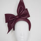 Mighty Maroon - Maroon Leather bow on a 3d headband
