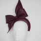 Mighty Maroon - Maroon Leather bow on a 3d headband