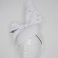 Pearl Bowie - White Leather bow with pearl detail