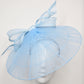 Little Blue Bow - Tulle wired coolie brim with baby blue crinoline bow and leather trim