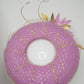 Sitting Pretty - Orchid pink tulle rear facing donut with feather flower, quills and veil detail.