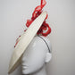Look Before You Leap Off-White Sculpted brim with Red Rose Trim