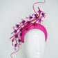 Fuchsia Flash - Hot Pink 3d headband with a cascade of Dancing fuchsia flowers