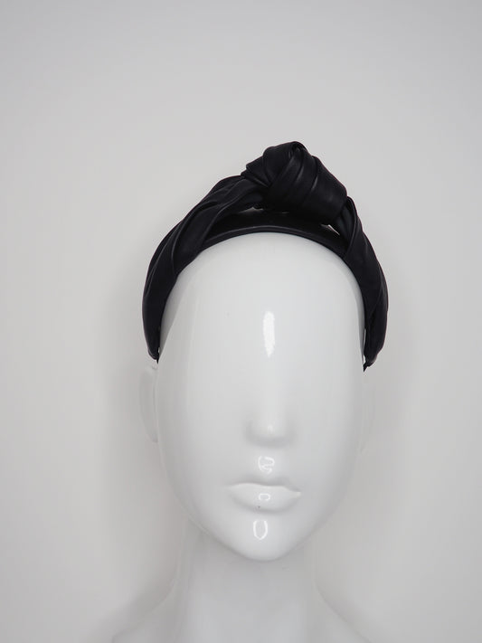 Turban - Black leather