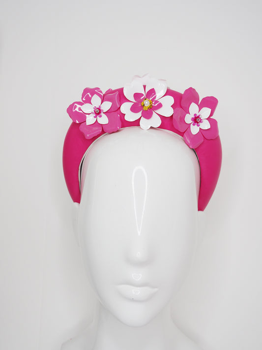Mia - Pink Floral 3D headband