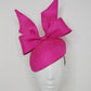 Bold like Barbie - Hot pink Tinakak straw bow on a beret base