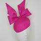 Bold like Barbie - Hot pink Tinakak straw bow on a beret base