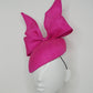 Bold like Barbie - Hot pink Tinakak straw bow on a beret base