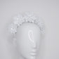 Hera -White Leather flower headband