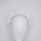 Hera -White Leather flower headband