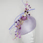 Purple Sky - Lilac facehugger base with sequinned blossoms and quills.