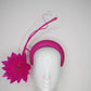 Flower burst - Hot Pink Tinalak straw base with sculpted quills and fleather starburst.