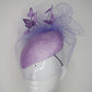 Flutter by Butter fly - Lavender purple Parisisal Straw Face-hugger with lilac butterflies and Diamanté veil