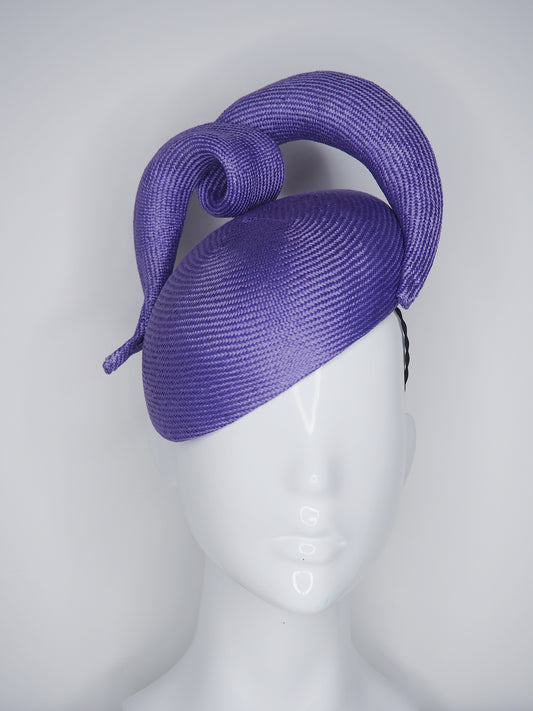 Cloud 9 - Hyacinth purple Parisisal swirl on a face hugger beret base