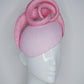 Sweet Little Swirl - Candy pink raffia and cotton face hugger base with Parisisal swirl