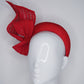 Windswept - Red Tinalak 3d headband with hemp braid wired bow