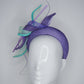Mint Delight - Deep lilac Parisisal Straw 3d headband with swirls and quills