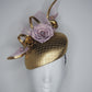 Golden Rose -Gold face hugger base with rose, crinoline and veil detail
