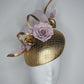 Golden Rose -Gold face hugger base with rose, crinoline and veil detail