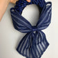 Navy baby - Navy Straw Cloth Halo with Bow Detail