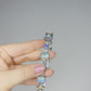 Liz - Iridescent headband with silver leather headband