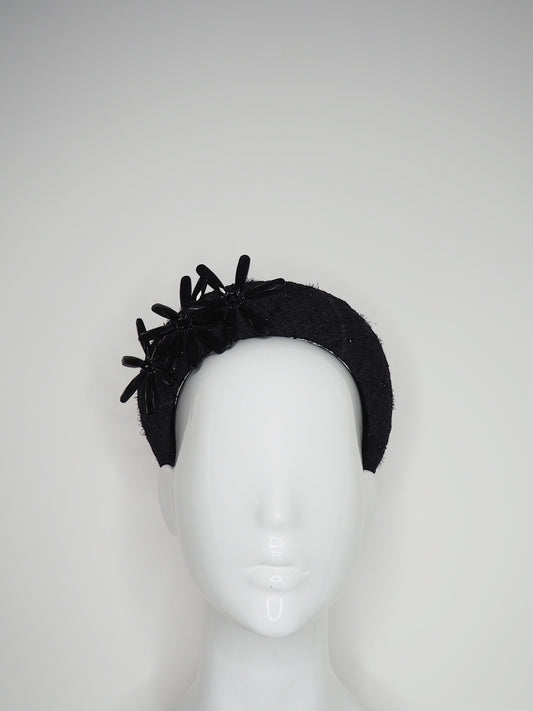 Daisy Nior - Black sparkle Halo with Daisy Detail - REDUCED worn once