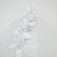 Just a Whisper - White tulle and leather brim with Hydrangeas