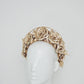 Garden of Eden  -  Rose gold leather rose halo with a single wire frame.