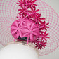 Pink Daisy Delight - Candy Pink leather Percher with Daises