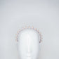 Alexa - Pink leather headband with pink Pearl and crystal Detail