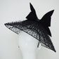 Lady In Black  - Wired coolie brim with spotted veil and fur felt detial