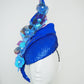 Wallflower - Electric Blue sequin swirl with holographic poppies
