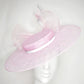 Pixie Dust - Baby pink Tulle wire brimmed boater with petersham ties and glitter printed flowers.