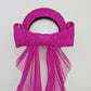 Hot To Trot - Woven pink tulle 3d headband with rear facing bow.