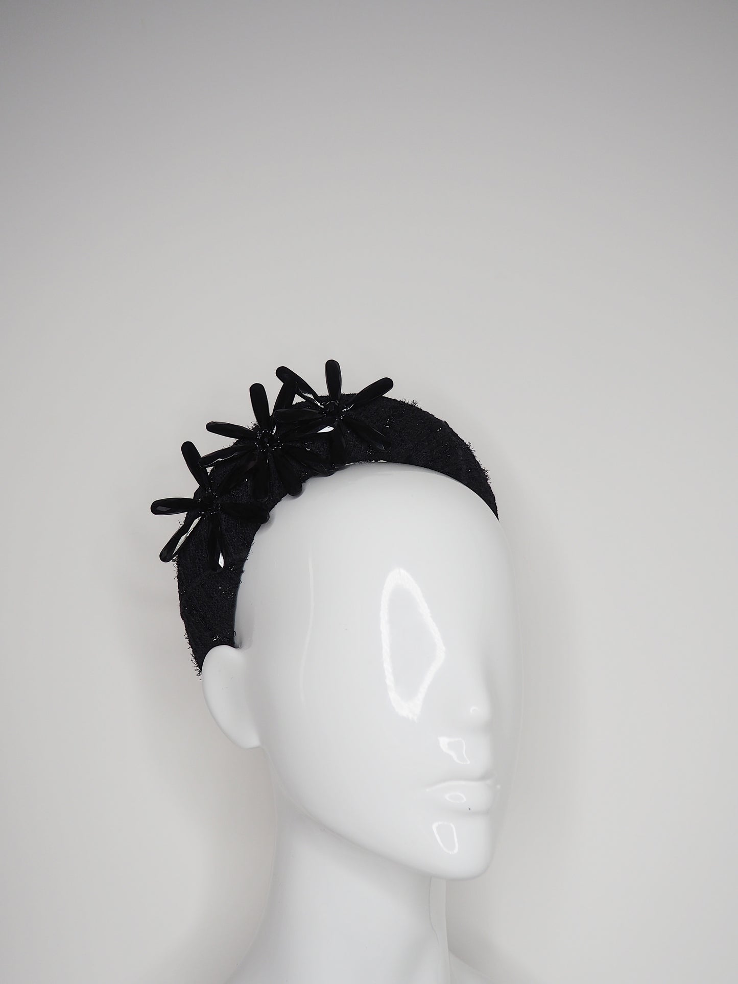 Daisy Nior - Black sparkle Halo with Daisy Detail - REDUCED worn once
