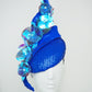Wallflower - Electric Blue sequin swirl with holographic poppies