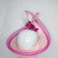 Magenta swirl - baby pink parisisal straw with magenta pink flower vine and crinoline