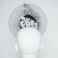 Derby Delight - Black and white leather Percher with Daises