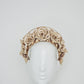 Garden of Eden  -  Rose gold leather rose halo with a single wire frame.
