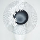 Derby Delight - Black and white leather Percher with Daises